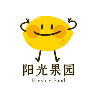 字体logo海报模板_阳光果园水果橙色卡通字体LOGO