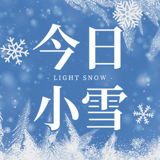 小雪冬天雪花冰晶蓝色简约公众号次图