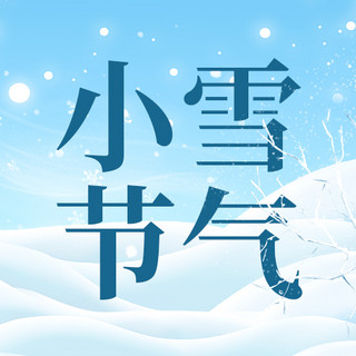 小雪节气积雪蓝白色创意公众号次图