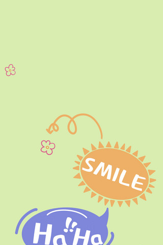 微笑可爱装饰浅色简约手机壁纸