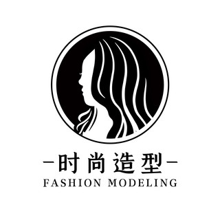 彩妆logo海报模板_时尚造型女性剪影黑色简约美妆logo