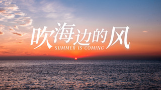 夏天海边的风海边黄昏风景橙色摄影文艺视频封面