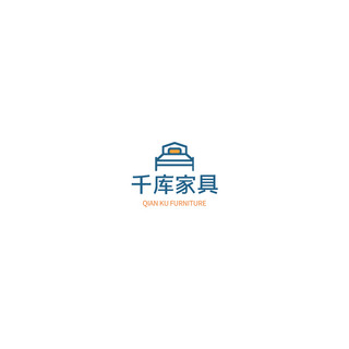 家具logo床蓝色简约logo