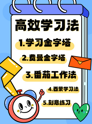重庆小曼海报模板_高效学习法彩色卡通小红书配图