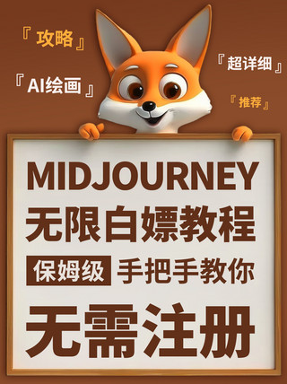 关键海报模板_Midjourney保姆级教程棕色3D小红书配图