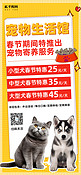 宠物寄养春节假期黄色简约手机海报