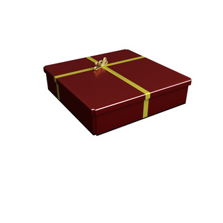 深红扁平小礼品盒