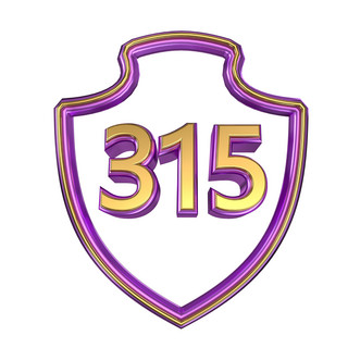 315C4D金紫立体盾牌