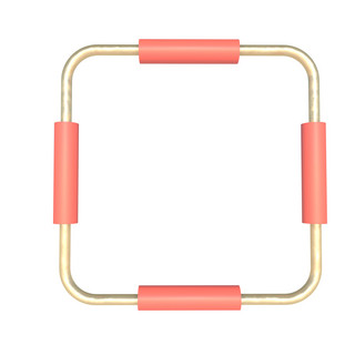 商品推荐商品框海报模板_创意粉色金色几何边框
