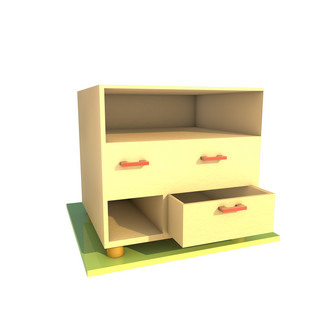 家具床欧式海报模板_C4D床头柜欧式现代