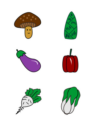手绘卡通可爱蔬菜可商用元素