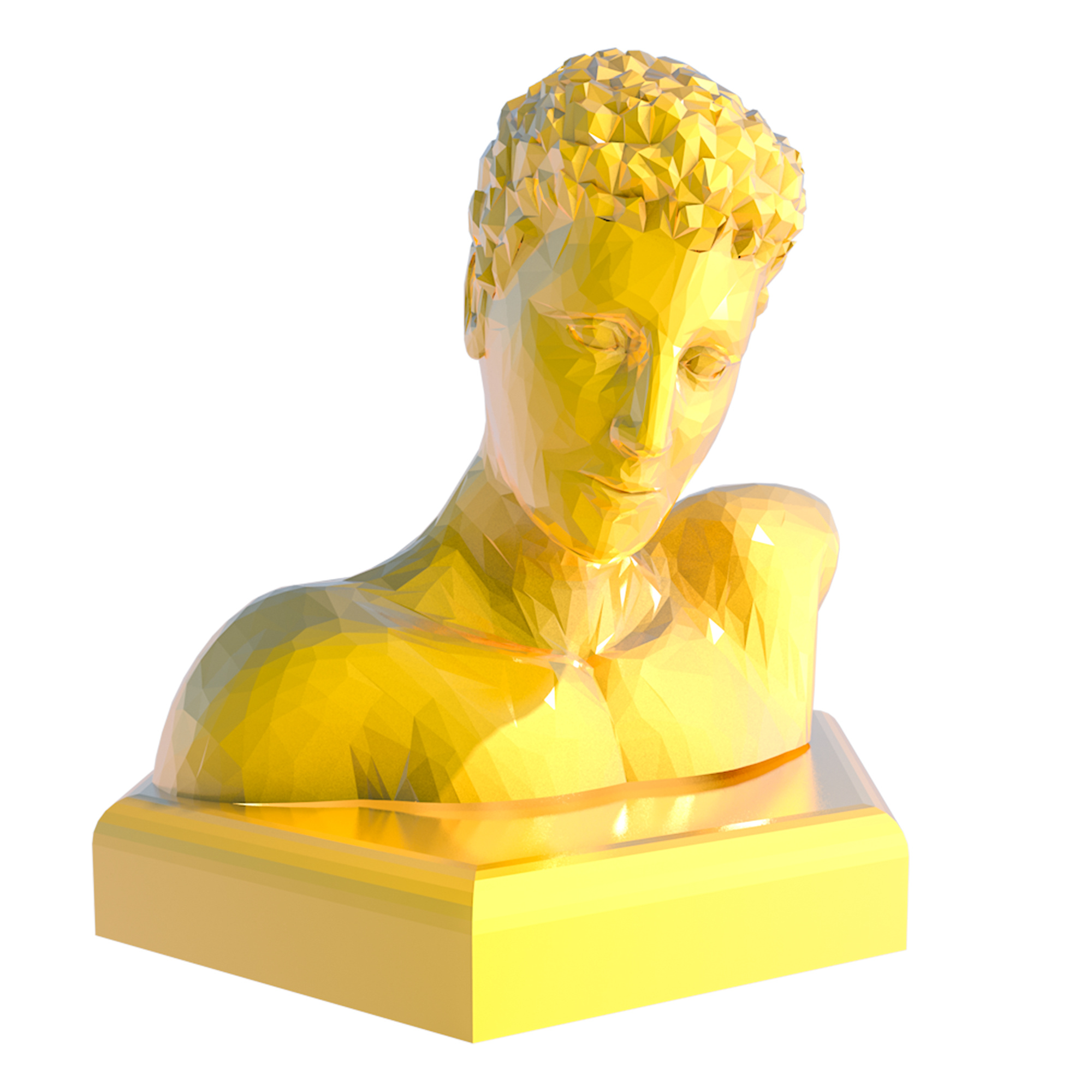 3D金色半身雕像图片