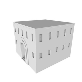 房子城市建筑海报模板_C4D房子3D模型PNG