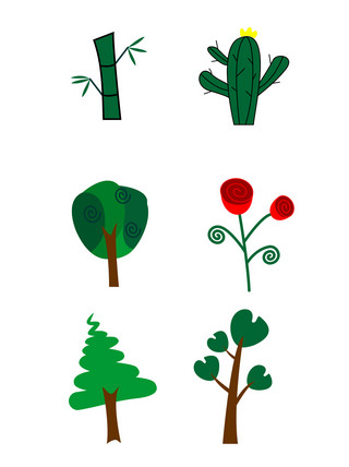 卡通可爱元素海报模板_卡通可爱植物可商用元素