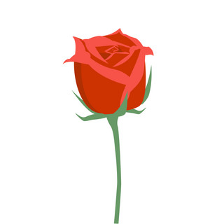 红玫瑰草海报模板_玫瑰红色盛开卡通可爱矢量元素