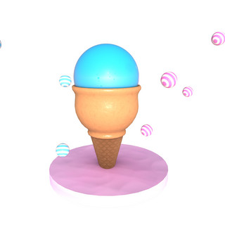 夏天蓝色冰淇淋