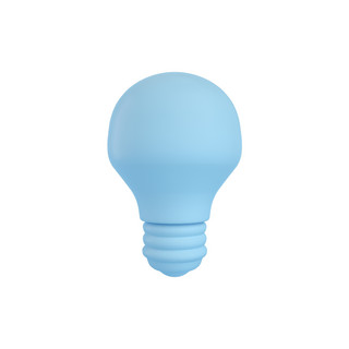 C4D青色立体灯泡