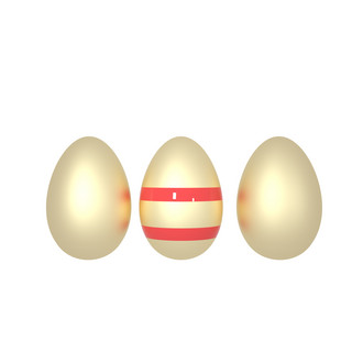 C4D金色立体彩蛋元素