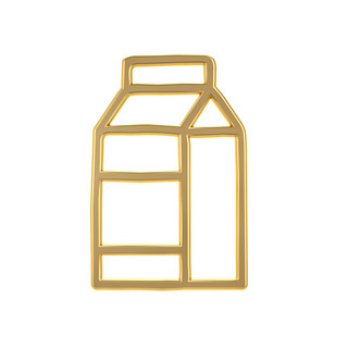 图标质感立体海报模板_金属质感立体饮料类图标-牛奶