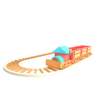立体儿童海报模板_3D立体卡通火车