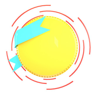 圆形3海报模板_节日促销黄色圆形标签