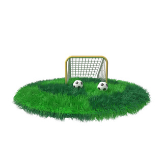 绿色草地足球球门