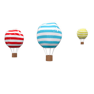欢乐游乐场海报模板_卡通简约风格热气球
