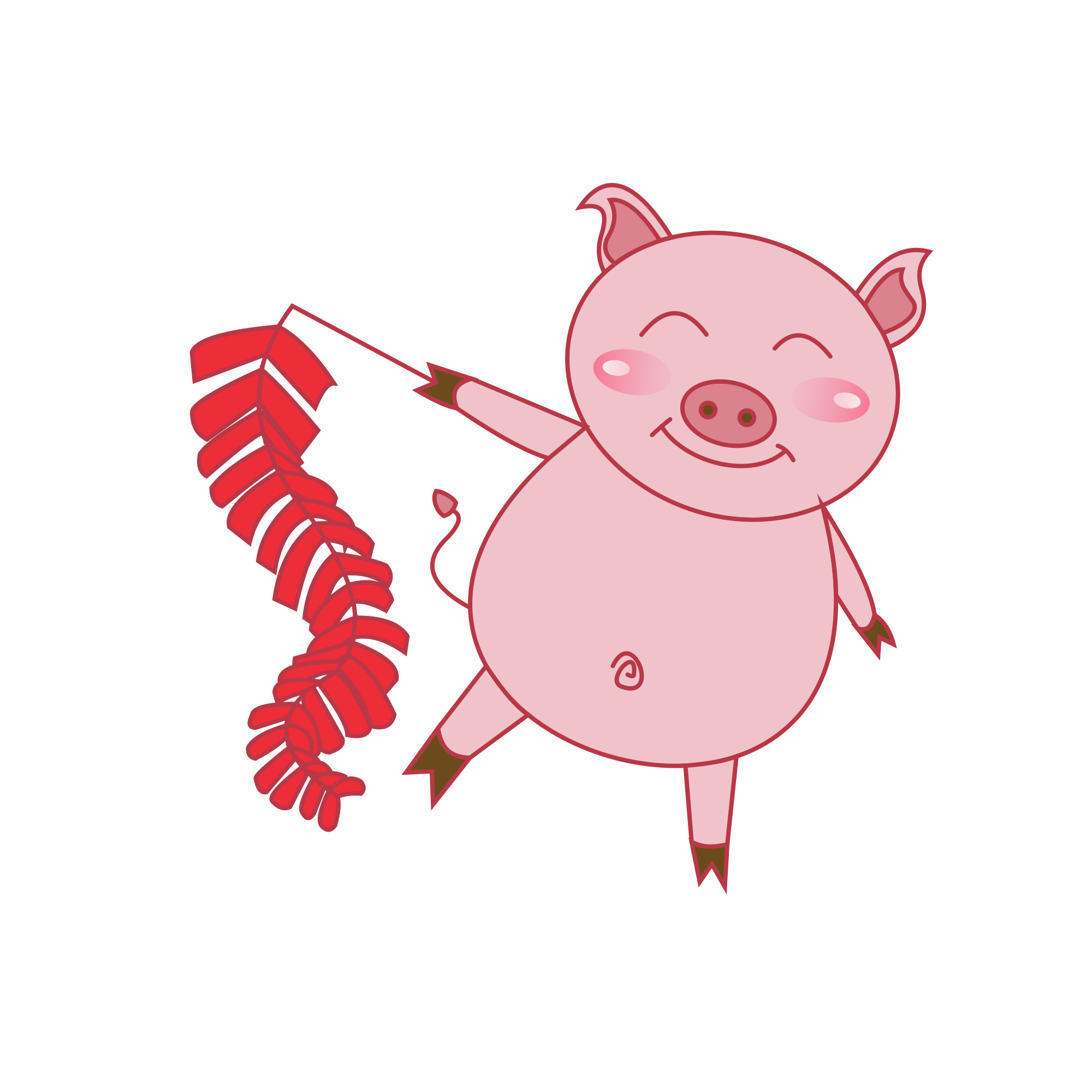 简约猪年猪元素之卡通可爱图片