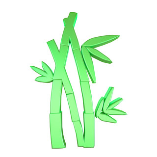 竹子海报模板_C4D绿色立体竹子