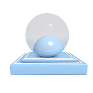 仿真水晶球海报模板_C4D浅蓝色水晶球