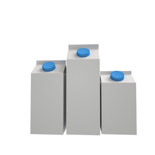 饮料包装海报模板_3D立体牛奶包装盒