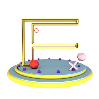 c4d立体字母d海报模板_立体C4D英文字母F