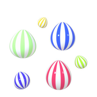 元素彩蛋海报模板_C4D立体彩蛋复活节漂浮元素彩蛋