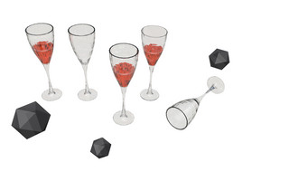 C4D红酒 高脚杯 威士忌实物模型素材图免费下载