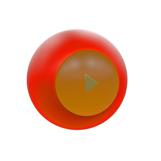 播放器icon海报模板_橙色圆形立体影音播放器