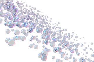 透明气泡海报模板_紫色圆形透明气泡