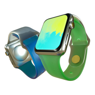 科技智能手表信息未来通讯绿色蓝色佩戴