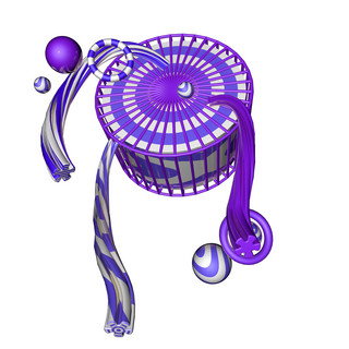 3D紫色模型PNG免扣