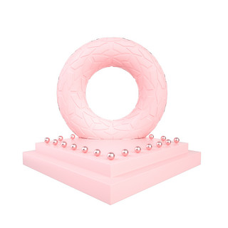 C4D立体粉色电商展台装饰