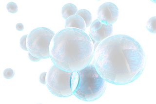 透明气泡海报模板_圆形蓝色气泡png