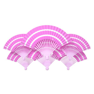 粉色立体520海报模板_C4D立体粉色扇子520表白节母亲节唯美装饰元素