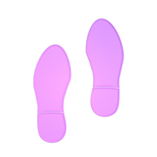 紫色鞋海报模板_C4D紫色立体脚印装饰