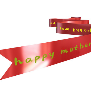红色免抠图海报模板_母亲节的红色飘带