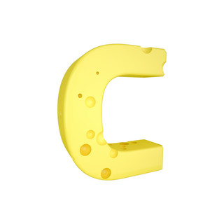 小写字母f海报模板_C4D创意奶酪字母C装饰