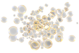 气泡透明海报模板_黄色圆形透明气泡