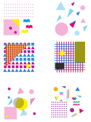 色块孟菲斯海报模板_个性几何色块孟菲斯风格可商用元素