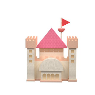 王国城堡海报模板_C4D立体卡通城堡