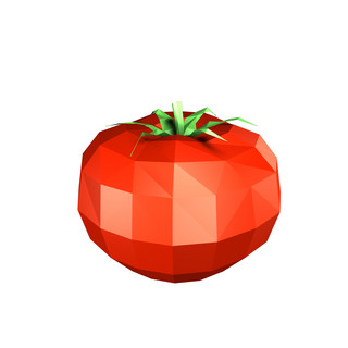 多边形建模海报模板_C4D番茄低面模型下载