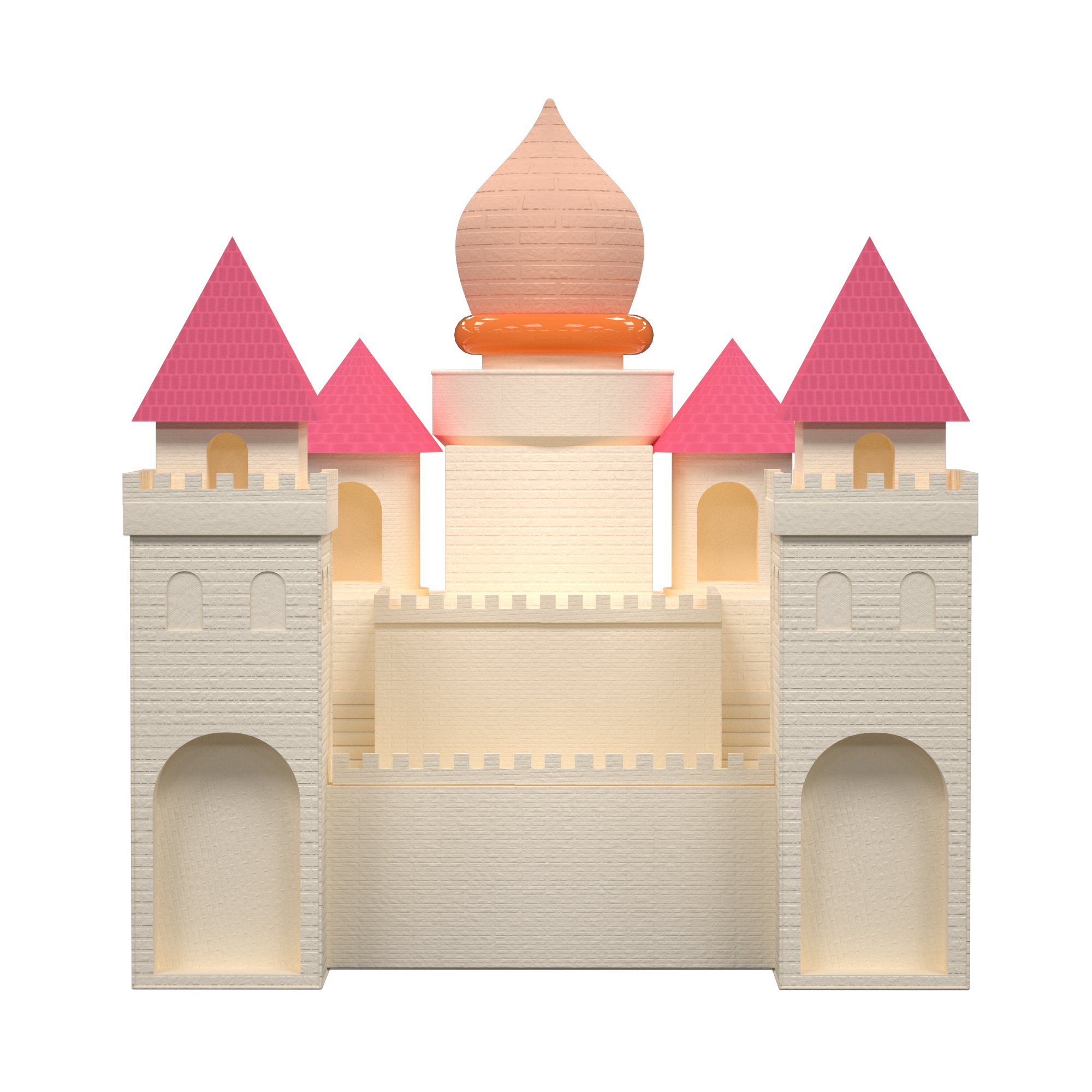立体粉色卡通城堡图片