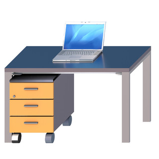 电脑桌子海报模板_3D立体家装电脑桌